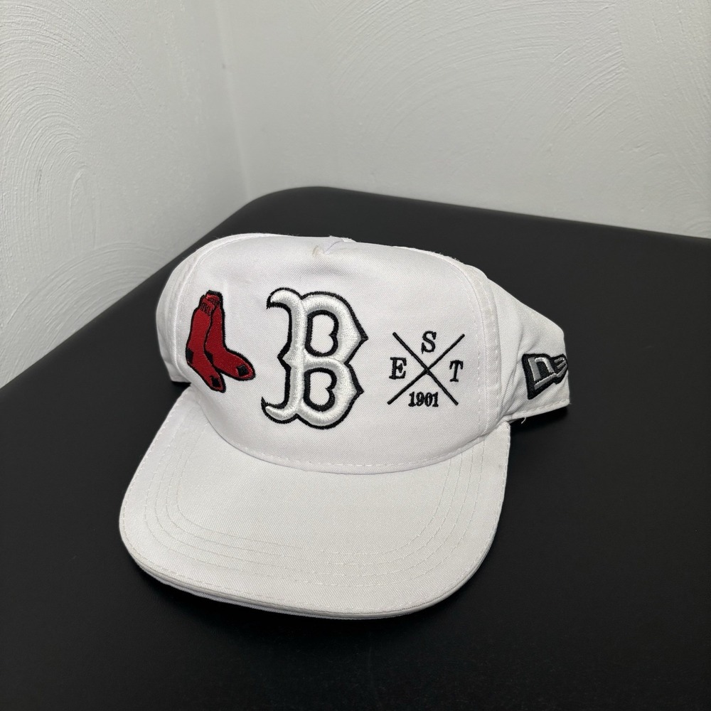 New Era White Boston Red Sox Logo Cap with Red Accents